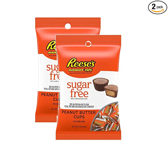 Sugar Free Reese's Miniature Peanut Butter Cups, 3oz - Pack of 2 - 705464555898