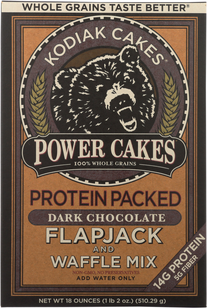  Kodiak Cakes Protein Pancake Power Cakes, Flapjack and Waffle Baking Mix, Dark Chocolate, 18 Ounce  - 705599012198