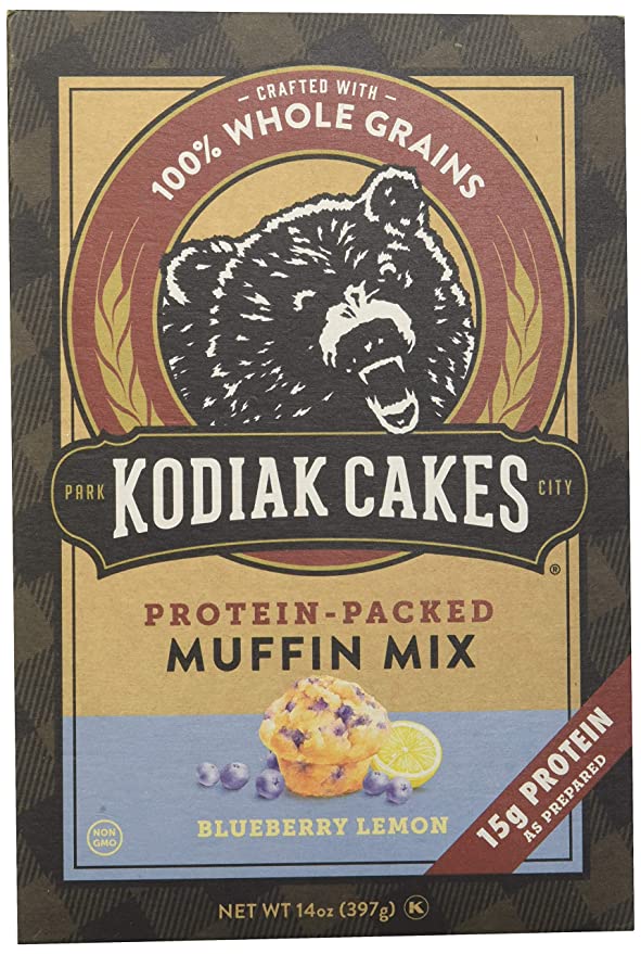  Kodiak Cakes Protein Packed Muffin Mix Blueberry Lemon, 14 Ounce  - 705599012310