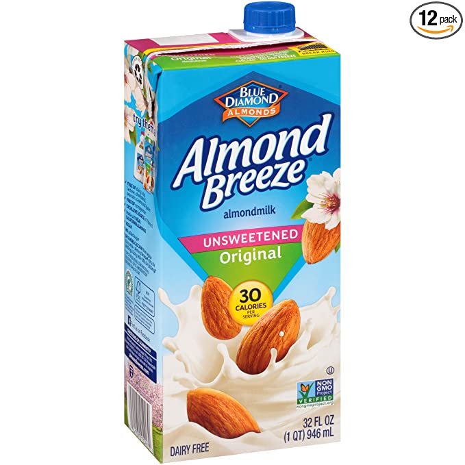  Almond Breeze Dairy Free Almondmilk, Unsweetened Original, 32 Ounce (Pack of 12)  - 778894146134