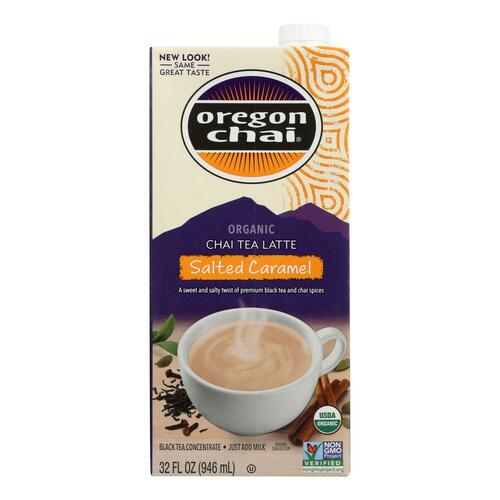 OREGON CHAI: Tea Chai Latte Salted Caramel, 32 oz - 00707082626325