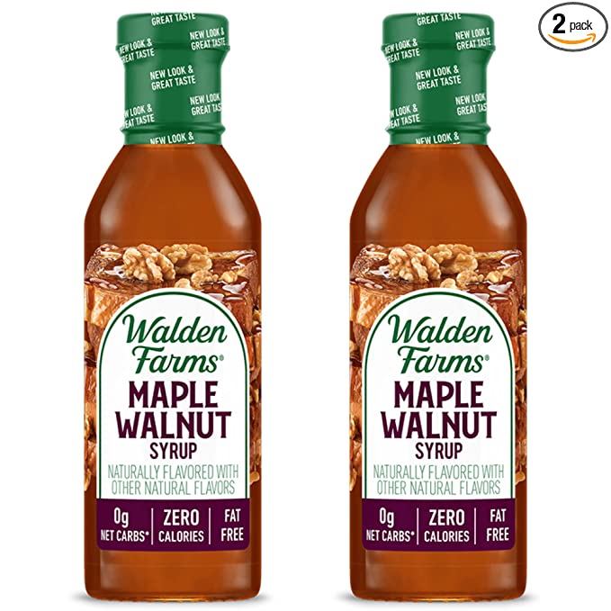  Walden Farms Maple Pancake Syrup, 12 oz, 0g Net Carbs Keto Friendly, Non-Dairy, No Gluten, Sugar Free, Sweet and Delicious Flavor for Pancakes, Waffles, French Toast, 2 Pack - New Packaging!  - 707152646666