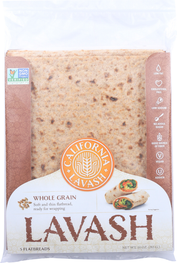 CALIFORNIA LAVASH: Whole Grain Lavash Flat Bread, 10 oz - 0707415014027