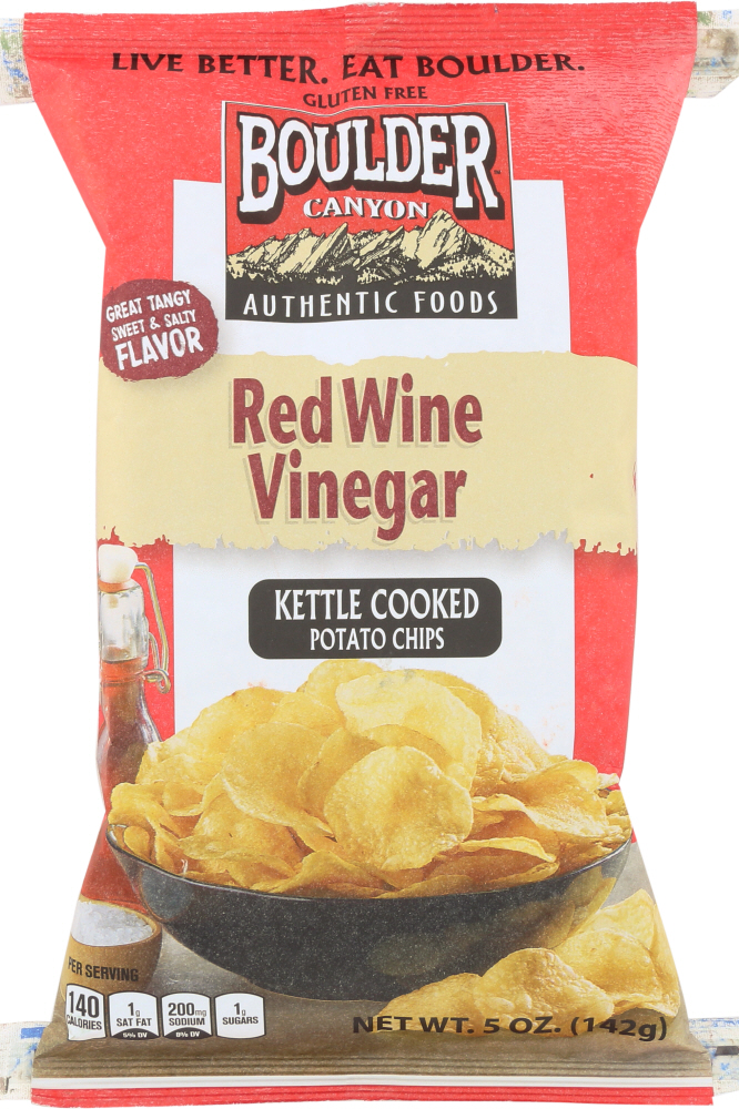 BOULDER CANYON: Red Wine Vinegar Kettle Cooked Potato Chips, 5 Oz - 0708163114878