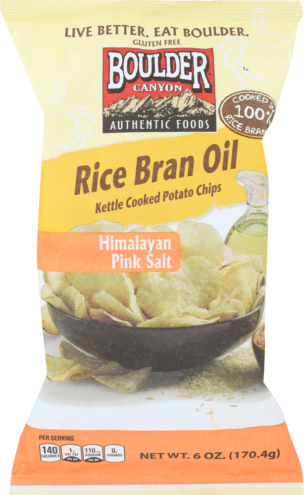 Himalayan Pink Salt Rice Bran Oil Kettle Cooked Potato Chips, Himalayan Pink Salt - 708163125676