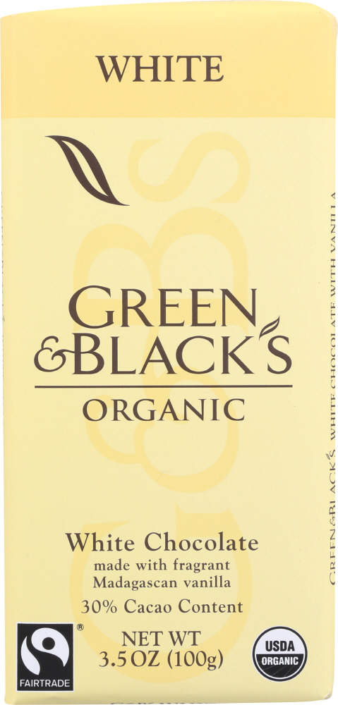 Cadbury Green & Black'S Chocolate Bar White Vanilla 1X3.500 Oz - 00708656100036