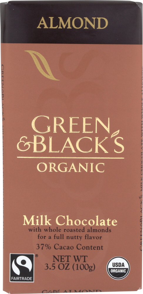 Organic Milk Chocolate With Whole Roasted Almonds, Roasted Almonds - 708656100074