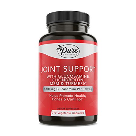 Pure By Nature Glucosamine with Chondroitin Turmeric MMS Boswellia Joint Pain Relief Supplement, 270 Count - 708828971938