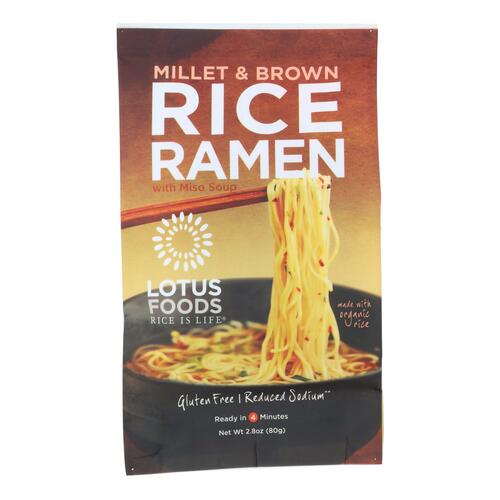 Lotus Foods Ramen - Organic - Millet And Brown Rice - With Miso Soup - 2.8 Oz - Case Of 10 - 708953601038