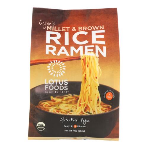 LOTUS FOODS: Organic Rice Ramen Noodles Millet & Brown, 10 oz - 0708953602035