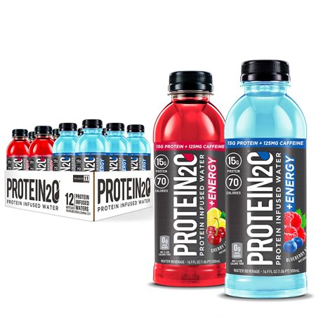 Protein2o 15g Whey Protein Infused Water Plus Energy, Variety Pack, 16.9 oz Bottle (12 Count) - 709145136123