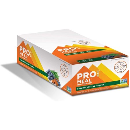 PROBAR - Meal Bar Superberry & Greens Non-GMO Gluten-Free Healthy Plant-Based Whole Food Ingredients Natural Energy 12 Count (Pack of 1) - 709216033702