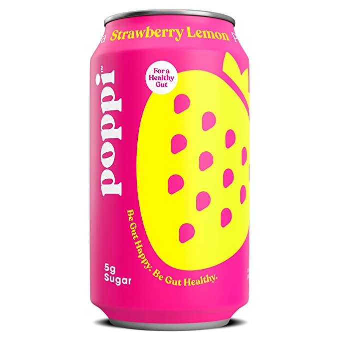 Poppi Strawberry Lemonade Prebiotic Soda, 12 Fl Oz - 709586514856