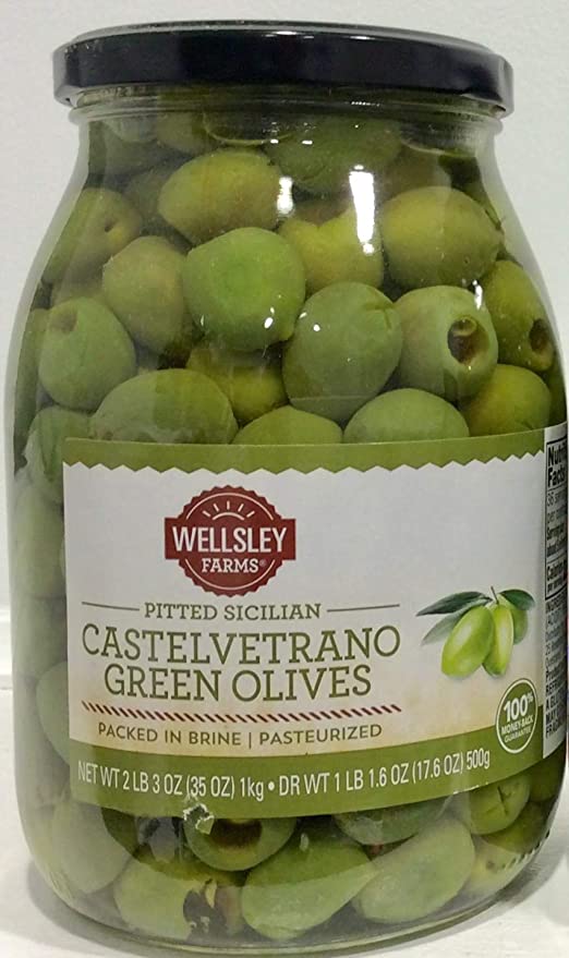 Castelvetrano Pitted Sicilian Green Olives, 35.3 oz. - 709750988759