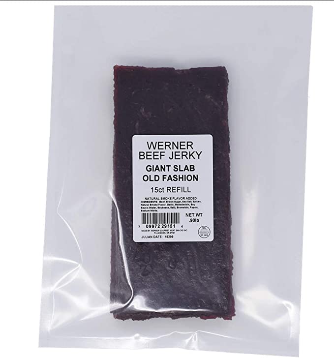  Werner Old Fashion Beef Jerky Slab – 15 Count Giant Sheets of Beef Jerky – Made in the USA  - 709972291514