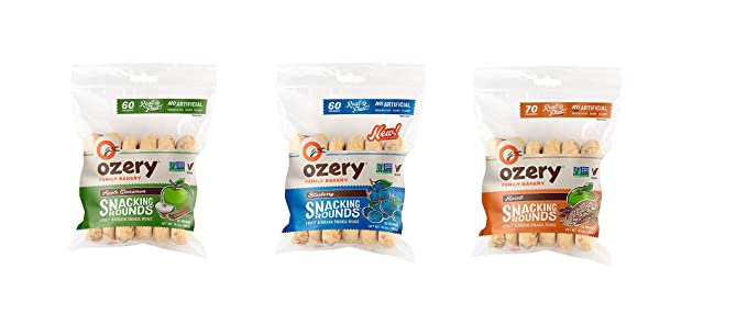  Ozery Snacking Rounds Variety Pack, Apple Cinnamon, Blueberry, Muesli, 10.6 oz. (Pack of 3)  - 710051672414