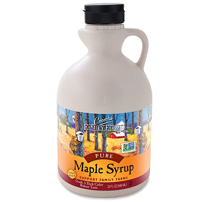  Coombs Family Farms Maple Syrup, Pure Grade A, Dark Color, Robust Taste, 32 Fl Oz (Pack of 1)  - 710282428323