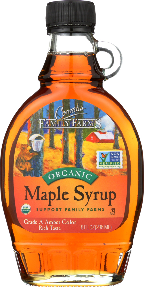 COOMBS FAMILY FARMS: Grade A Organic Maple Syrup Amber, 8 oz - 0710282339087