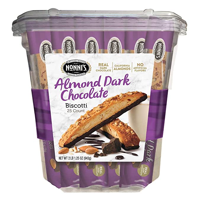  Nonni's Almond Dark Chocolate Biscotti With Real Almonds 25ct ( 2lb )  - 710552037811