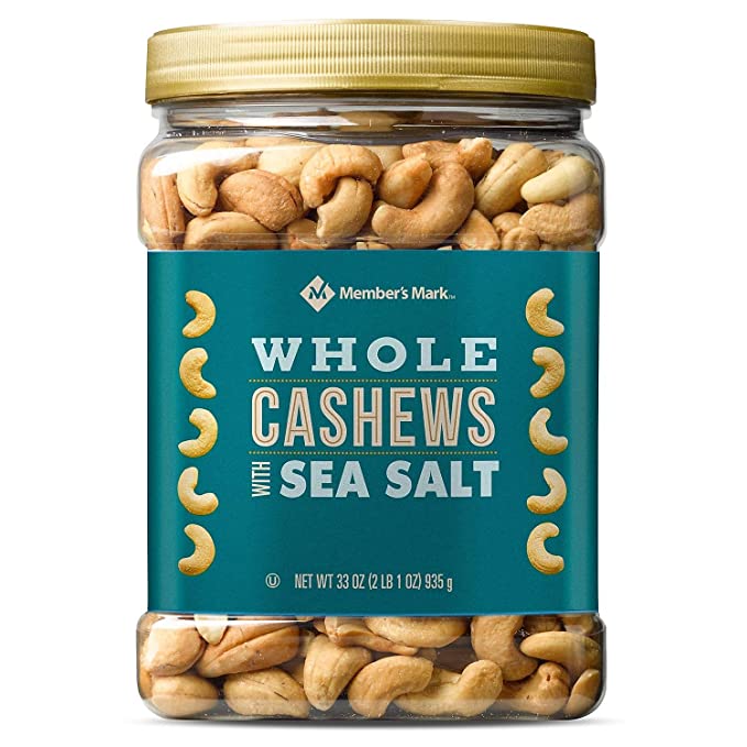  Member's Mark Roasted Whole Cashews with Sea Salt ( 33 oz.) - SCL  - 711403628424