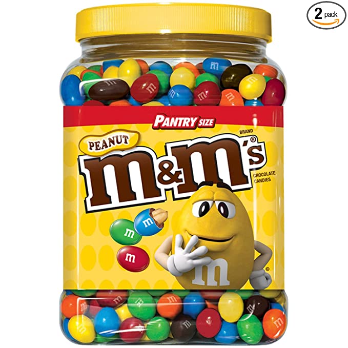 M&M'S Chocolate Candy Pantry, 3.87 Pound, Peanut, 124 Oz (Pack of 2) - 711403632995