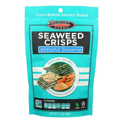 Seapoint Farms Seaweed Crisps - Almond Sesame - Case Of 12 - 1.2 Oz. - 711575004200