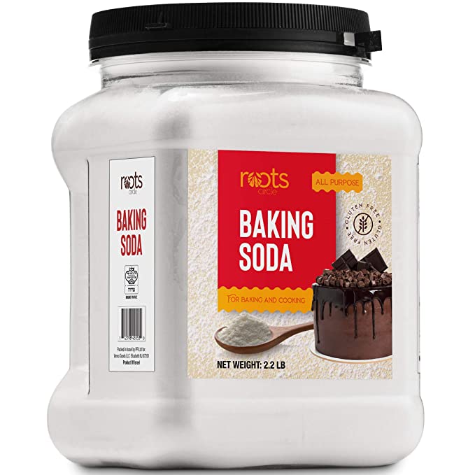  Roots Circle Baking Soda | Bulk Pack 1 [35.2oz] Airtight Container | Gluten-Free All-Purpose Sodium Bicarbonate for Cooking & Baking|All-Natural Cleaning Agent & Deodorizer for Fridge, Carpet, Laundry  - 712198455530