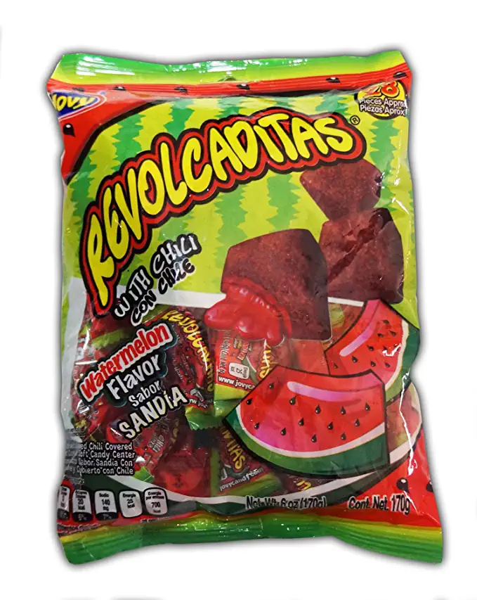  Jovy Revolcaditas with Chili Watermelon | 6oz Bag | Spicy Candy  - 712199077687
