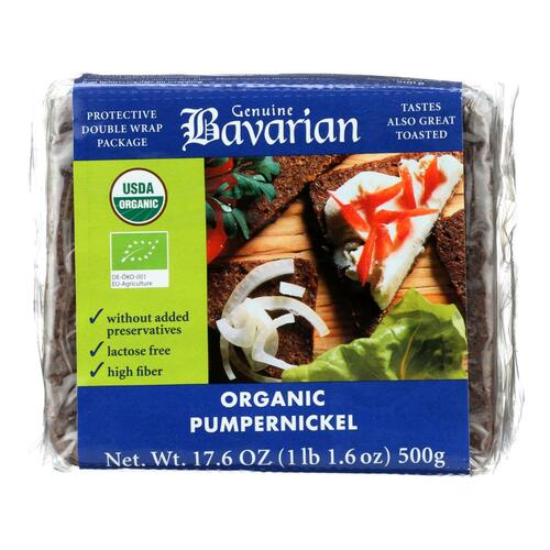 Genuine Bavarian Organic Bread - Pumpernickel - Case Of 6 - 17.6 Oz. - 713278001029