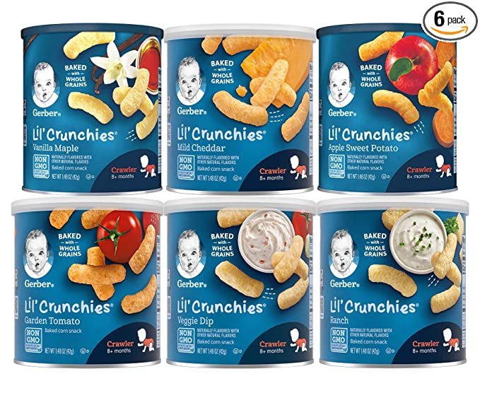  Gerber Graduates Lil Crunchies, Variety Pack, 1.48-Ounce Canisters (Pack of 6)  - 713331129837