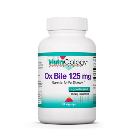NutriCology Ox Bile 125 mg - Fat Digestion Liver Metabolic GI Support - 180 Vegicaps - 713947563704