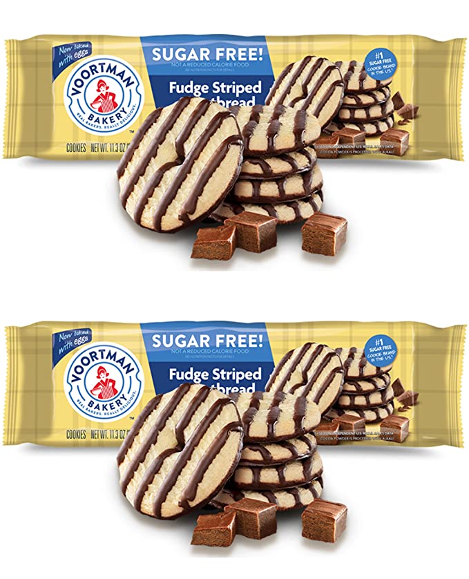  Voortman Bakery #1 Sugar Free Fudge Striped Shortbread Cookies (Pack of 2) Really delicious!  - 714651370381