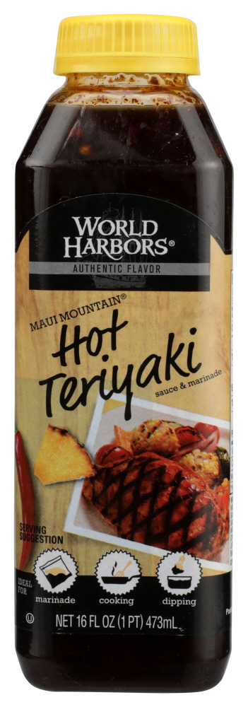 WORLD HARBORS: Sauce Maui Mountain Hot Teriyaki, 16 oz - 0715364100081