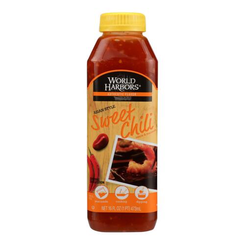 WORLD HARBORS: Sauce Asian Style Sweet Chilli Medium Heat, 16 oz - 0715364400358