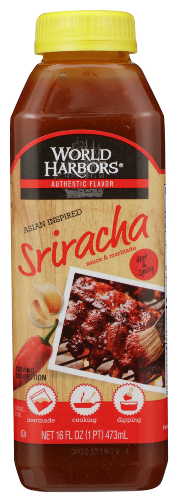 WORLD HARBORS: Marinade Asian Inspired Sriracha Hot and Spicy, 16 oz - 0715364400372