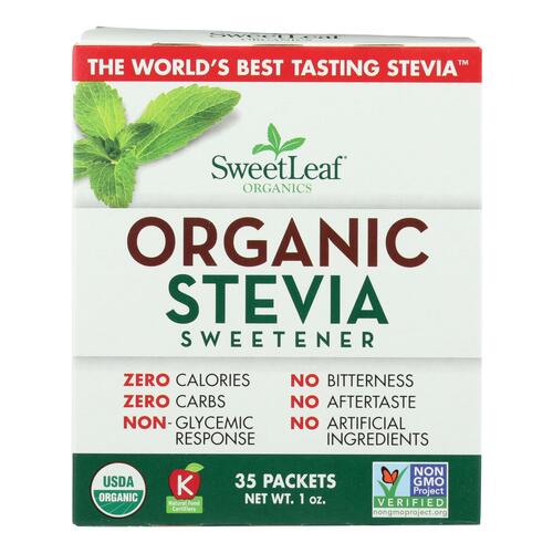 SWEETLEAF: Organic Stevia Sweetener Packets, 35 Packets - 0716123128148