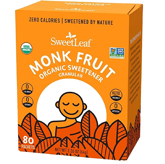 Sweetleaf Monk Fruit Organic Sweetener Granules 80 Packets - 716123130011