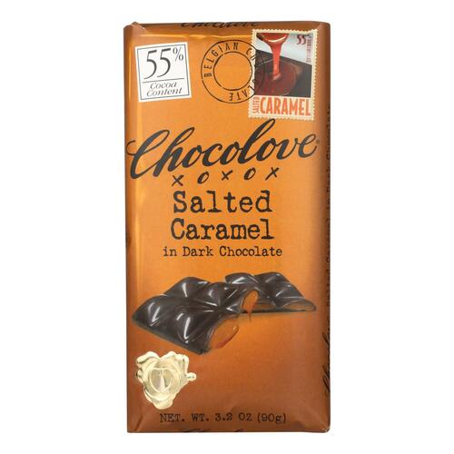 CHOCOLOVE: Dark Chocolate Caramel Bar, 3.2 oz - 0716270040027