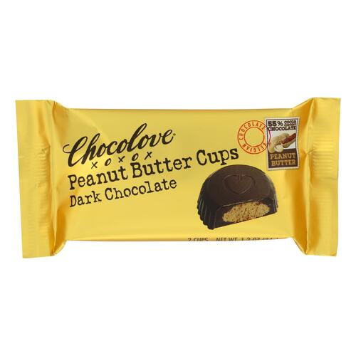 CHOCOLOVE: Peanut Butter Cups Dark Chocolate, 1.2 oz - 0716270060025