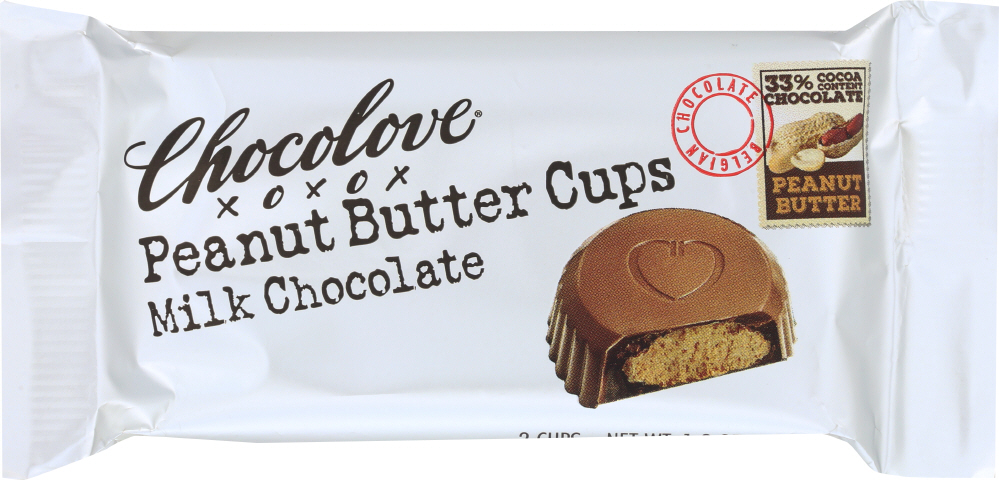 CHOCOLOVE: Peanut Butter Cups Milk Chocolate, 1.2 oz - 0716270060049