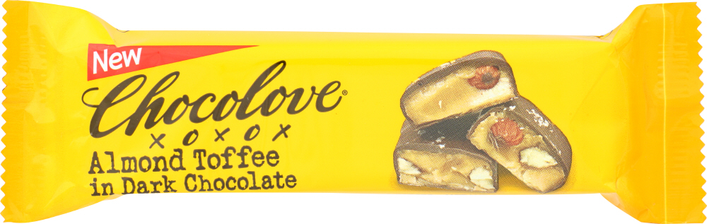 CHOCOLOVE: Dark Chocolate Bar Almond Toffee, 1.41 oz - 0716270080023