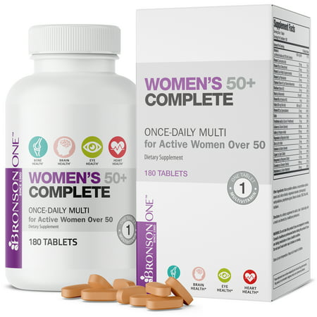 Bronson ONE Daily Women s 50+ Complete Multivitamin Multimineral 180 Tablets - 716563150525