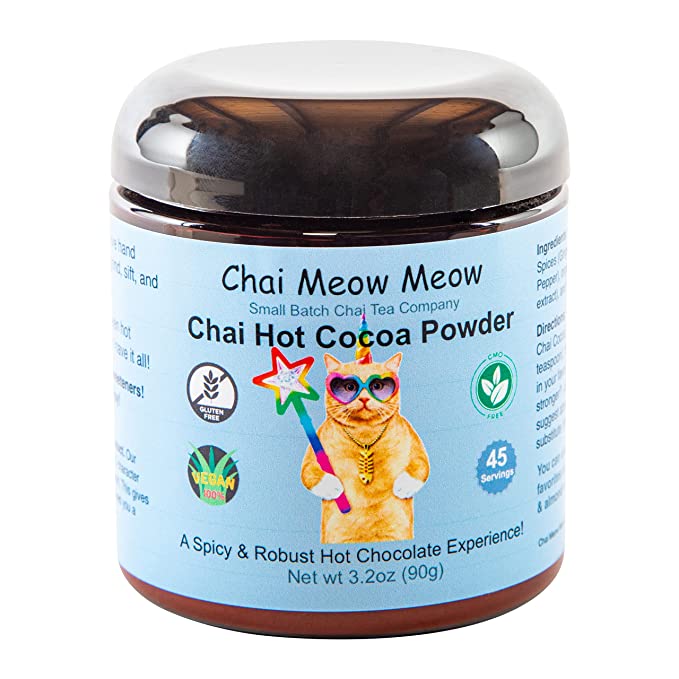 Chai Hot Cocoa Powder | 45 Servings | No sugar or sweeteners | No milk additives | Organic ingredients | Chai Masala Cocoa Powder | Small Batch - 717340761880