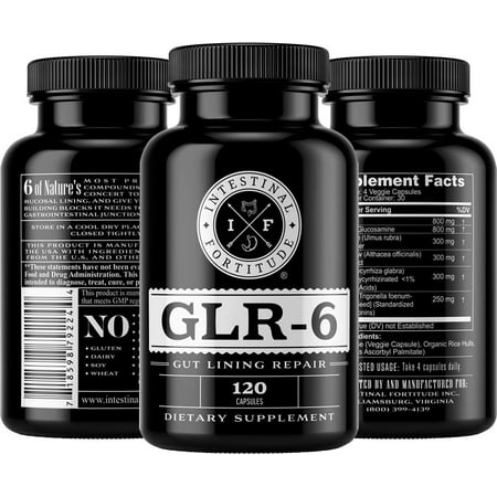 Intestinal Fortitude GLR-6 Gut Repair Supplement formulated for Leaky Gut - IBD - IBS - Crohns and Gerd - 718598792244