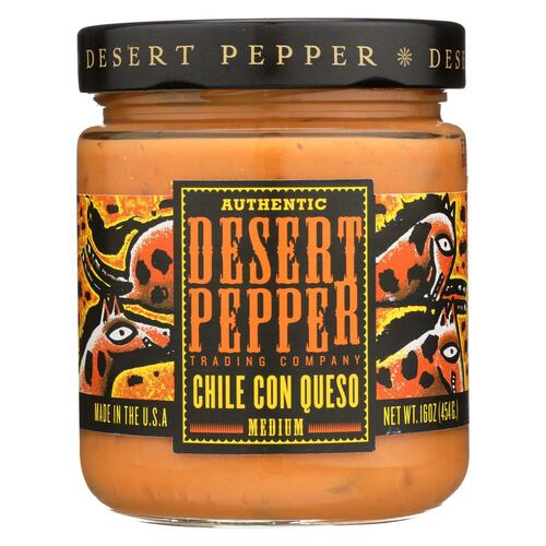 Desert Pepper Trading - Medium Chile Con Queso Dip - Case Of 6 - 16 Oz. - 719212799700