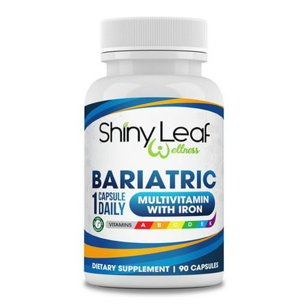 Shiny Leaf Bariatric Multivitamin with Iron 90 Count – Once-A-Day Capsule for Post Weight Loss Surgery (WLS) Sleeve and Mini Gastric Bypass Surgeries For Men and Women (3 months supply) - 719243183110