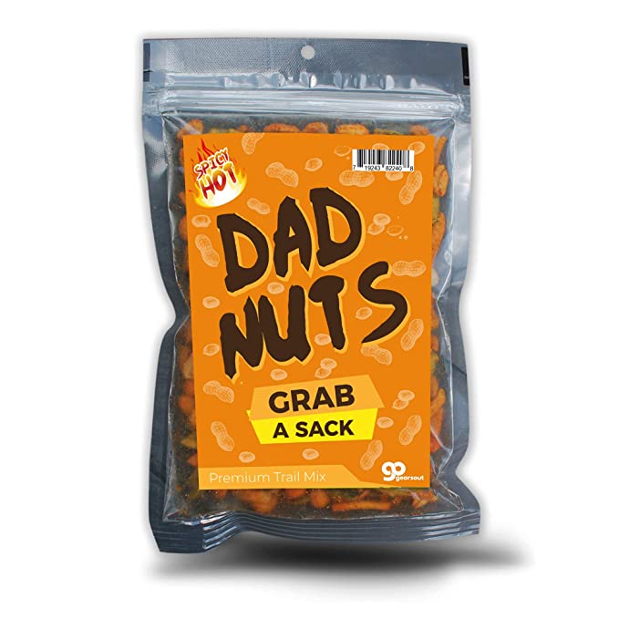 Dad Nuts Spicy Trail Mix - Funny Snacks for Men - Spicy Blend - Made in the USA - Gag Gift - Grab a Sack - 719243822408