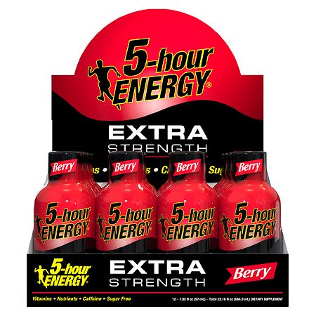 5-hour ENERGY Shot, Extra Strength Berry, 1.93 oz, 12 Count - 719410700126