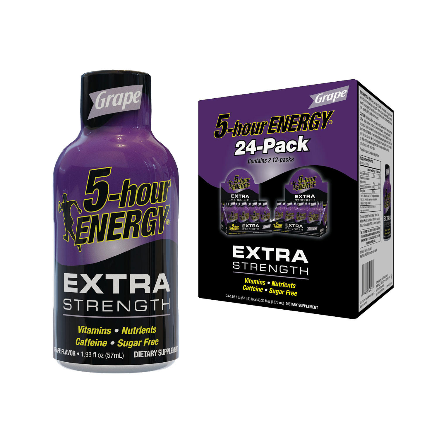 5-hour ENERGY® Shot, Extra Strength, Grape, 1.93 oz, 24 Count - 719410720247