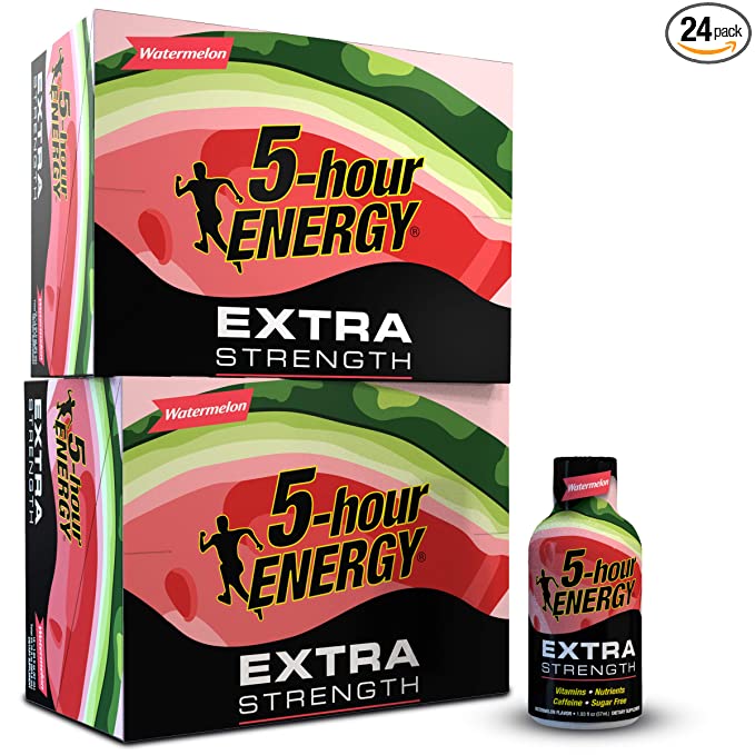  5-hour ENERGY Shot, Extra Strength Watermelon 1.93 oz, 24 count  - 719410775223